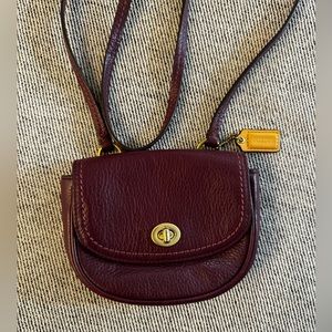 Coach Park Leather Burgundy Mini Crossbody Purse